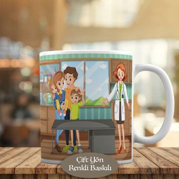 HEDIYELIK-25267 Hasta Çocuk ve Çocuk Doktoru Kupa Bardak