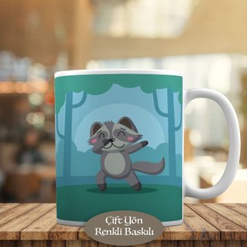 HEDIYELIK-533 Dabbing Animal Gülümseyen Kedicik Kupa Bardak