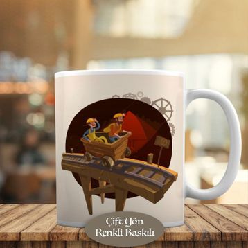 HEDIYELIK-8106 Maden Ocağı Çalışanları Kömür Mağrası Kupa Bardak