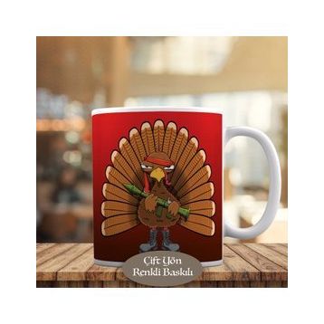 HEDIYELIK-TURKEY-CHARACTER Asi Hayvan Hindi Karakter Kupa Bardak