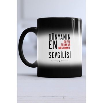 Hedizu Sevgililer Günü Hediyesi Siyah Kupa Bardak