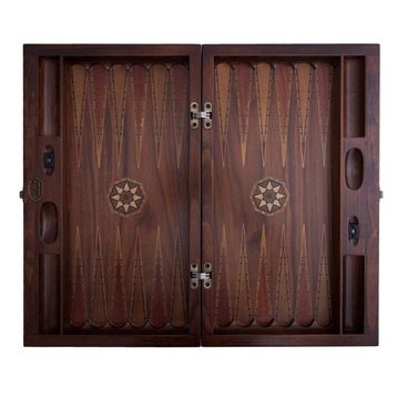 Helena Wood Art Smarty Carved Ceviz Oymalı Tavla Koyu