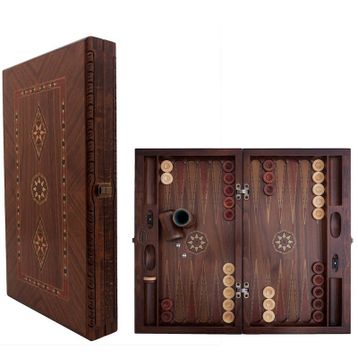 Helena Wood Art Smarty Carved Ceviz Oymalı Tavla Koyu