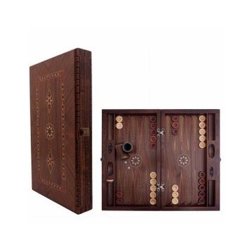 Helena Wood Art Smarty Carved Ceviz Oymalı Tavla Koyu