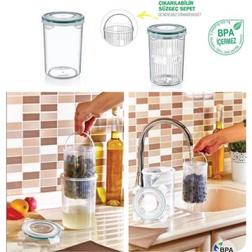 Helen's LC-470 1500 ml Süzgeçli Saklama Kabı