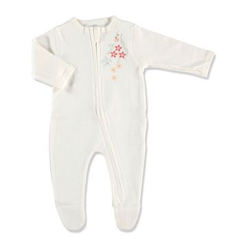 Hello Baby Ekru Yenidoğan Patikli Bebek Tulum