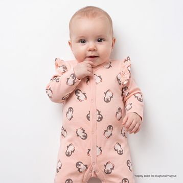 Hello Baby Pembe Yenidoğan Patikli Bebek Tulum