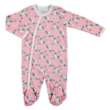 Hello Baby Pembe Yenidoğan Patikli Bebek Tulum