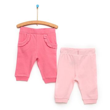 HelloBaby Basic Kız Bebek Fırfırlı Cepli Pembe 2'li Patiksiz Alt