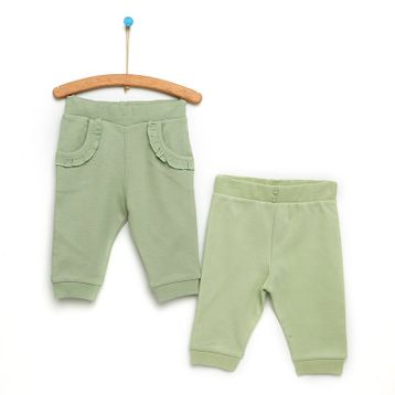 HelloBaby Basic Kız Bebek Fırfırlı Cepli Pembe 2'li Patiksiz Alt