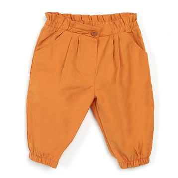 HelloBaby Basic Kız Bebek Tarçın Lastikli Gabardin Pantolon