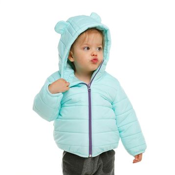 HelloBaby Basic Kulaklı Kapüşonlu Turkuaz Mont