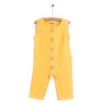 HelloBaby Basic Modal Sarı Erkek Bebek Tulum