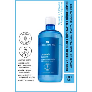 Herbaderm Ceramide Booster Micellar 500 ml Makyaj Temizleme Suyu