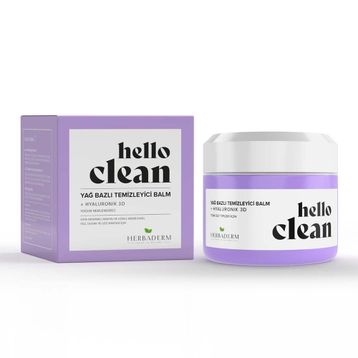 Herbaderm Hello Clean Yüz Dudak ve Göz İçin Yağ Bazlı Hyaluronik 3D 100 ml Temizleyici Balm