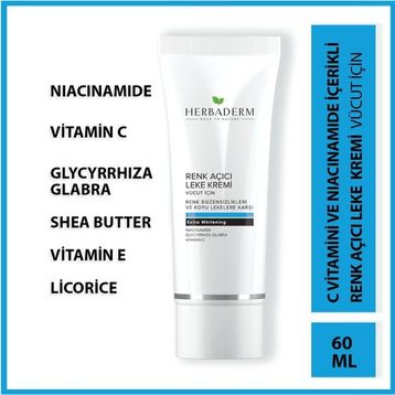 Herbaderm Vücut Için 60 ml Renk Açıcı Leke Kremi