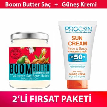 Herbal Science Boom Butter Saç Bakım Yağı ve Güneş Kremi Paketi