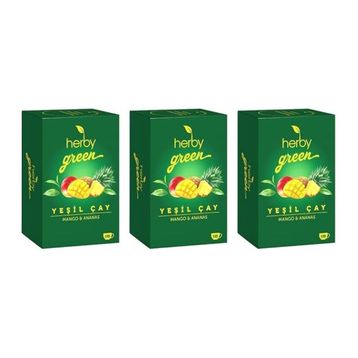 Herby 18'li Mango ve Ananas Yeşil Çay (3 adet)
