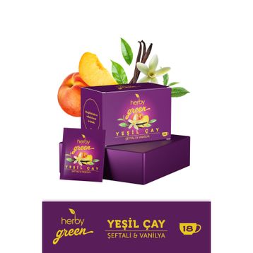 Herby 18'li Şeftali ve Vanilya Yeşil Çay