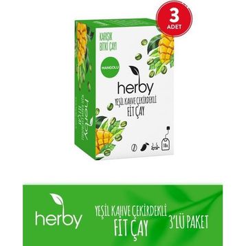 Herby 3'lü Yeşil Kahve Çekirdekli Fit Çay