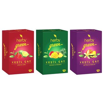 Herby 3'lü Yeşil Kahve Çekirdekli Fit Çay