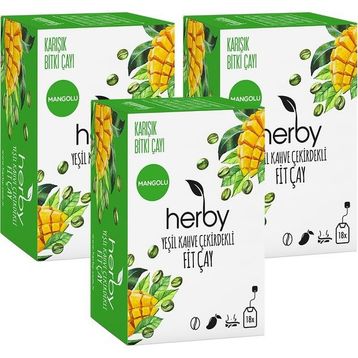 Herby 3'lü Yeşil Kahve Çekirdekli Fit Çay