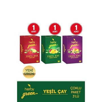 Herby 3'lü Yeşil Kahve Çekirdekli Fit Çay