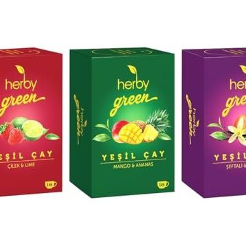 Herby 3'lü Yeşil Kahve Çekirdekli Fit Çay