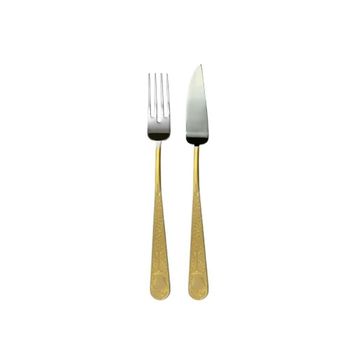 Herdmar Güell Yarım Gold 24 Parça 12 Kişilik Balık Çatal Bıçak Seti