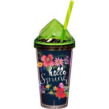 Herevin 540 cc Hello Spring Desenli Pipetli Bardak