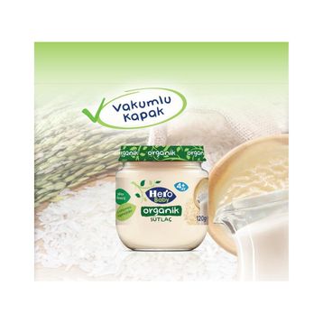 Hero Baby 12x120 gr Organik Sütlaç Kavanoz Maması