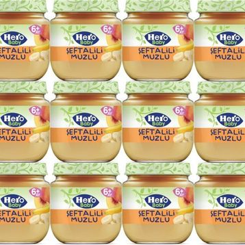 Hero Baby 12x120 gr Şeftalili Muzlu Kavanoz Maması