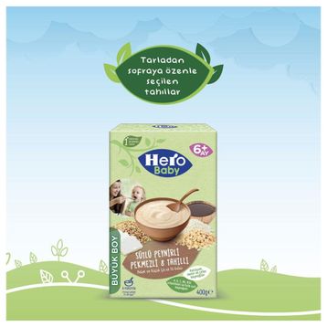Hero Baby 2x400 gr Sütlü Peynirli Pekmezli 8 Tahıllı Kaşık Maması