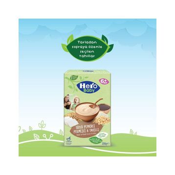 Hero Baby 6-36 Ay 200 gr Sütlü Peynirli Pekmezli 8 Tahıllı Kaşık Maması