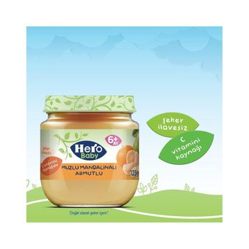 Hero Baby 6+ Ay 12x125 gr Muz Mandalina Armut Püreli Kavanoz Mama