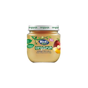 Hero Baby 6x120 gr Organik Karışık Meyve Püreli Kavanoz Mama