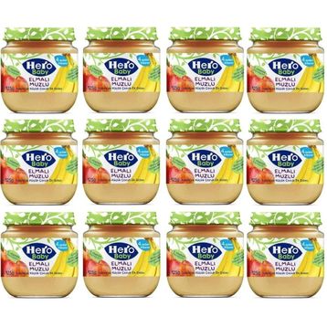 Hero Baby Elmalı Muzlu 125 gr x 12 Adet Kavanoz Maması