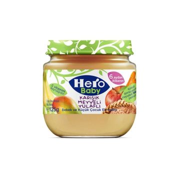 Hero Baby Karışık Meyveli Yulaflı 125 gr 12'li Ek Gıda