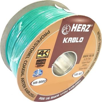 Herz RG6U6 100 mt Yeşil Uydu Anten Kablosu