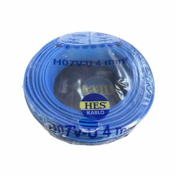 Hes H07V-U Nya 6 mm Mavi Kablo