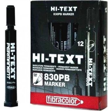 Hi-Text Yuvarlak Uçlu Siyah 830PB 12'li Paket Markör