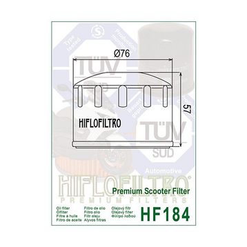 Hiflo HF184 Peugeot Satelis 400 2007-2013 Uyumlu Yağ Filtresi