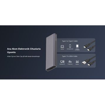 Hiksemi Enclosure MDC1 512GB M.2 NVMe USB 3.2 ve TYPE-C 10Gbps Alüminyum Taşınabilir Harici SSD