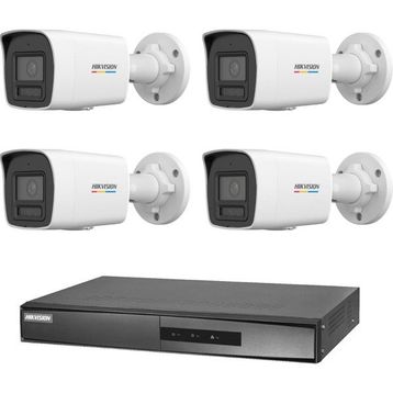 Hikvision DS-2CD1047G2H-LIUF 4MP ColorVu 40M Sesli Bullet IP Güvenlik Kamerası Seti - 4 Kameralı