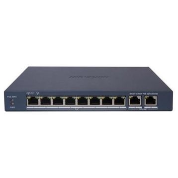Hikvision DS-3E1310P-EI/M 8 Port 60W Full PoE 10/100 2xUplink Yönetilemez Metal Switch