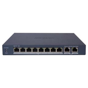 Hikvision DS-3E1310P-EI/M 8 Port 60W Full PoE 10/100 2xUplink Yönetilemez Metal Switch