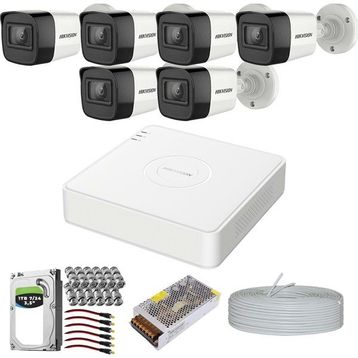 Hikvision Premium Set Haikon 1 TB 7/24 HDD 6 Kameralı Güvenlik Kamera Sistemi