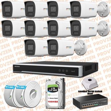 Hikvision Provzen 10 IP 4 MP Colorvu Hibrit Güvenlik Kamerası
