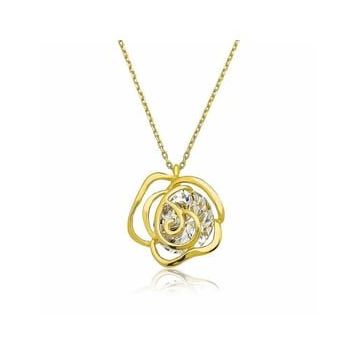 HİLALSHOP ​925 Ayar Gümüş Gold Gül Kadın Gümüş Kolye