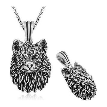 HİLALSHOP ​925 Ayar Gümüş Kurt Kafası Kolye